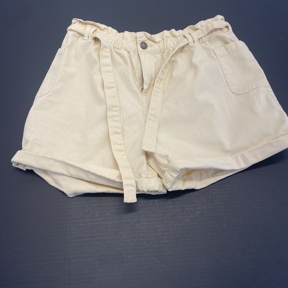 dip Womens Cotton Spandex Shorts Pockets Size XL(16) Elastic Waist Tan Summer
